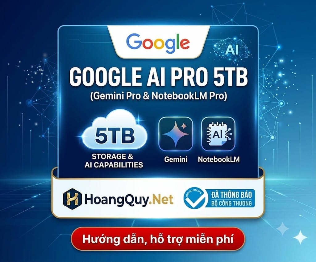 Nâng cấp Google AI Pro 5TB chính chủ | Trải nghiệm Gemini Pro & NotebookLM Pro
